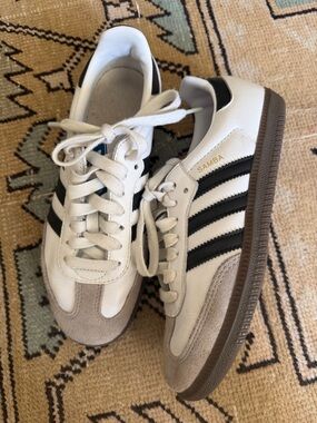 adidas Samba Sneakers in White, Black and Tan